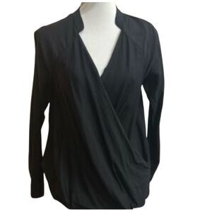 James Perse Classic Black cross front Top size 0 new with tags